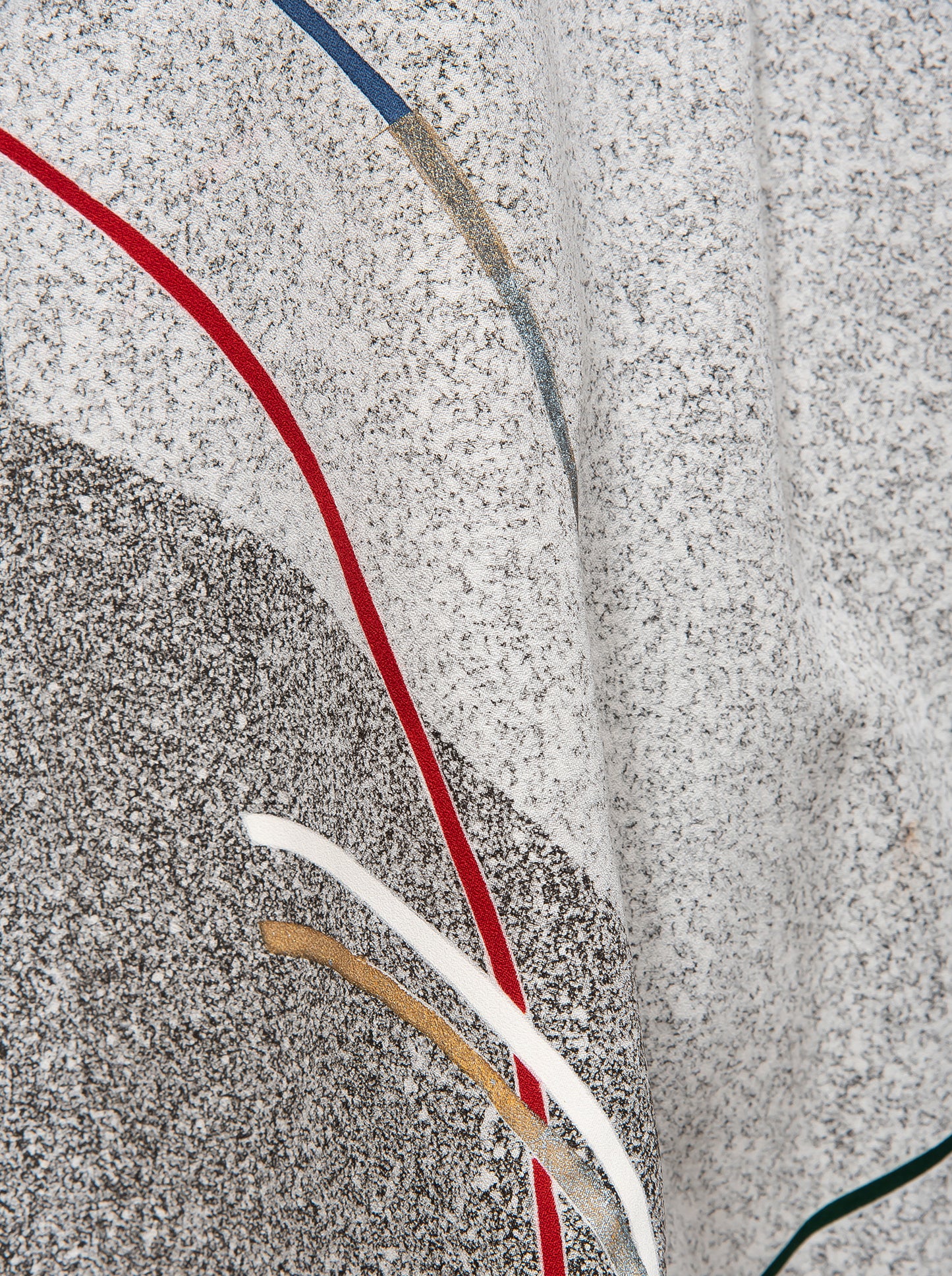 キモノワンピースドレス|グレー_有機的柄