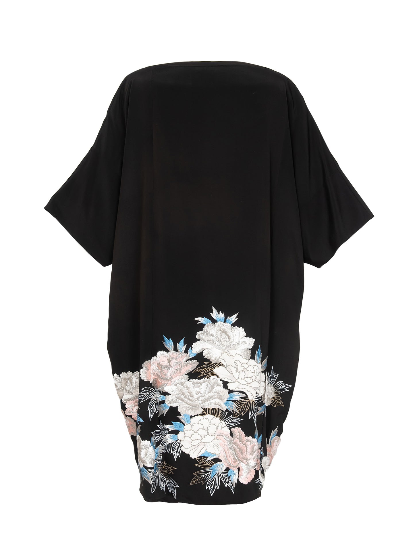 キモノワンピースドレス|白ピンク_花