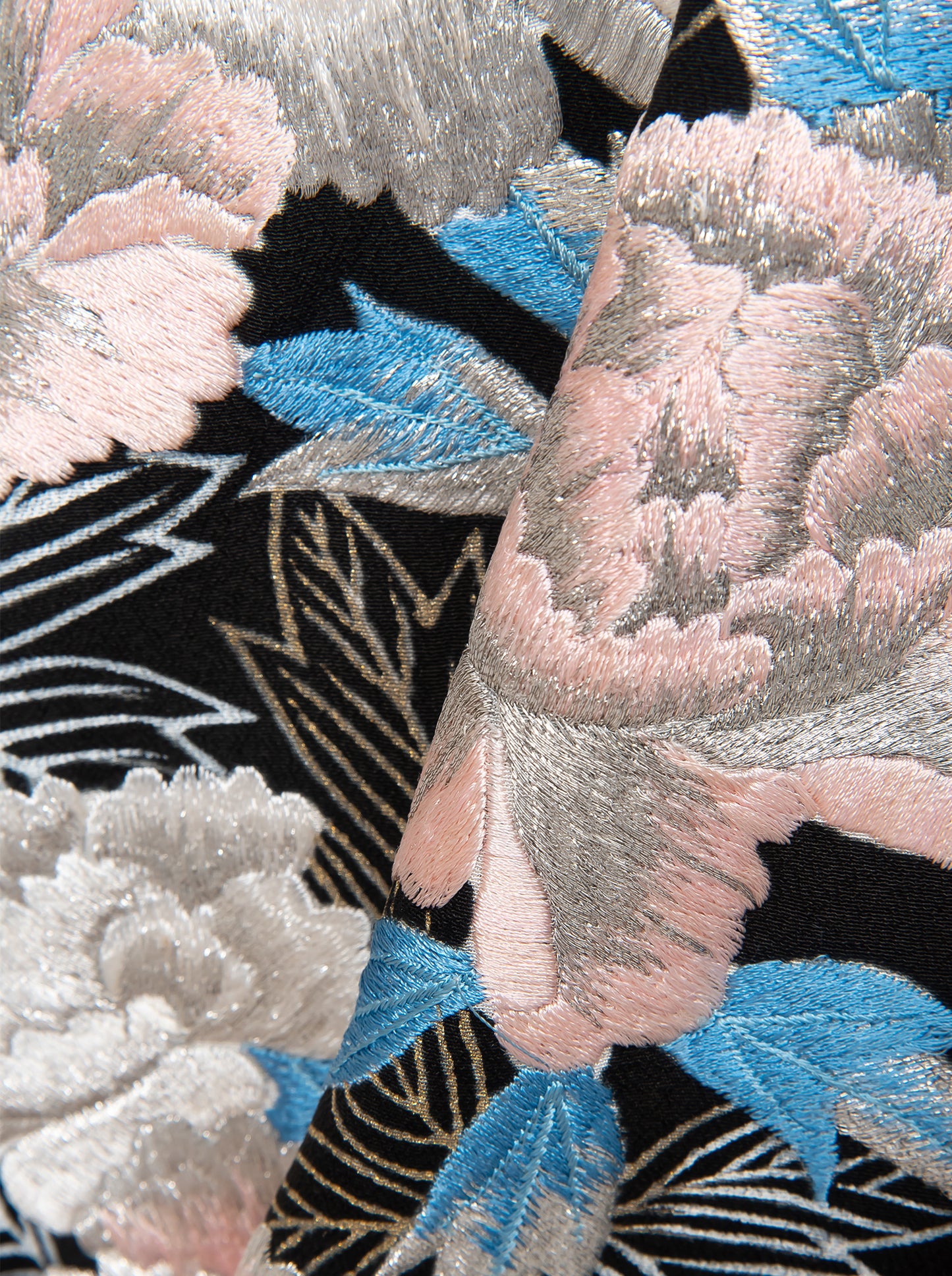 キモノワンピースドレス|白ピンク_花