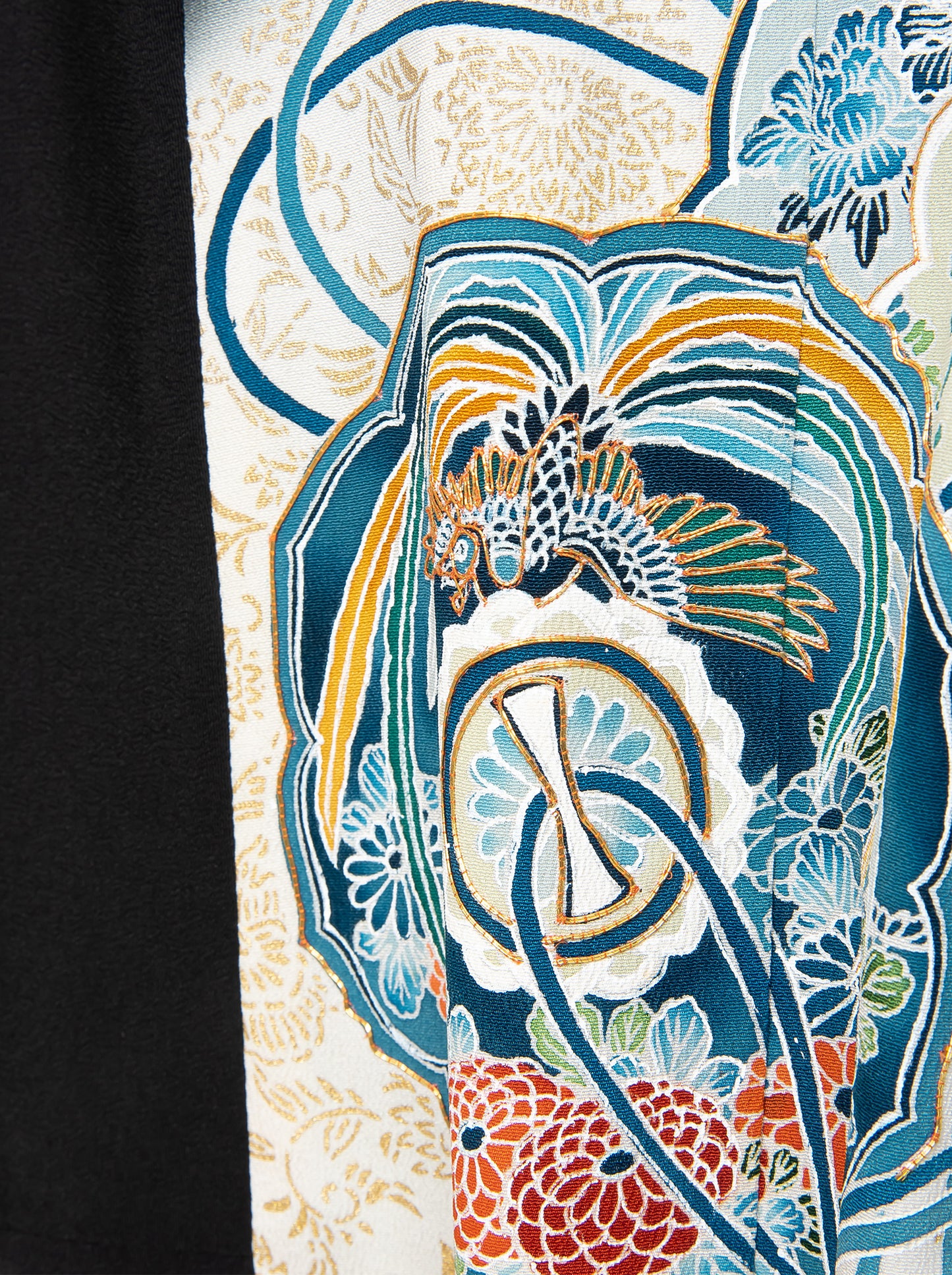 キモノワンピースドレス|ブルー華_結