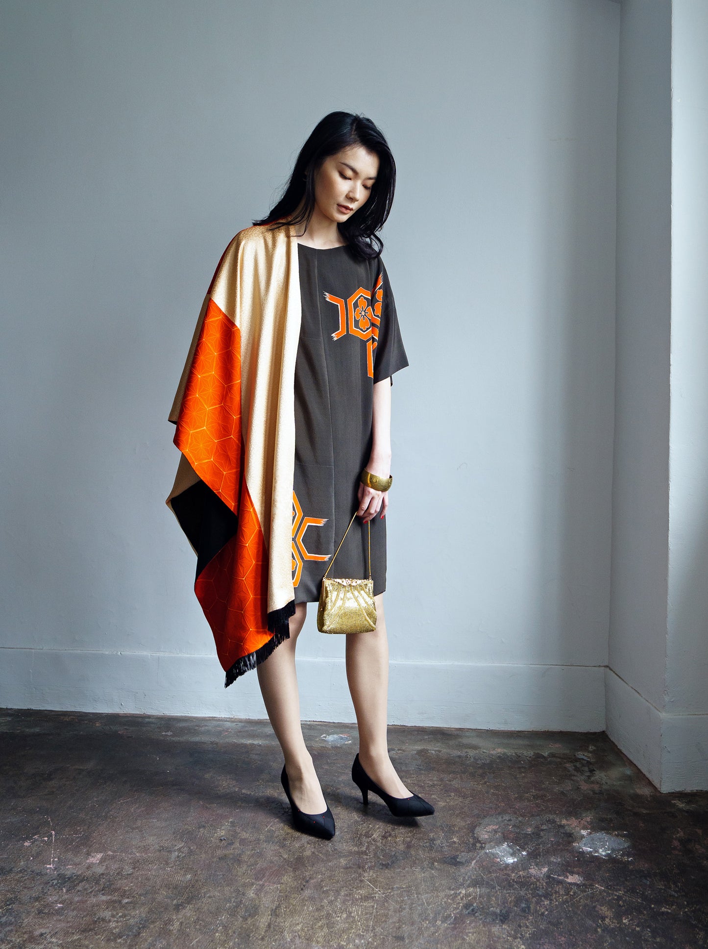 キモノワンピースドレス|亀甲