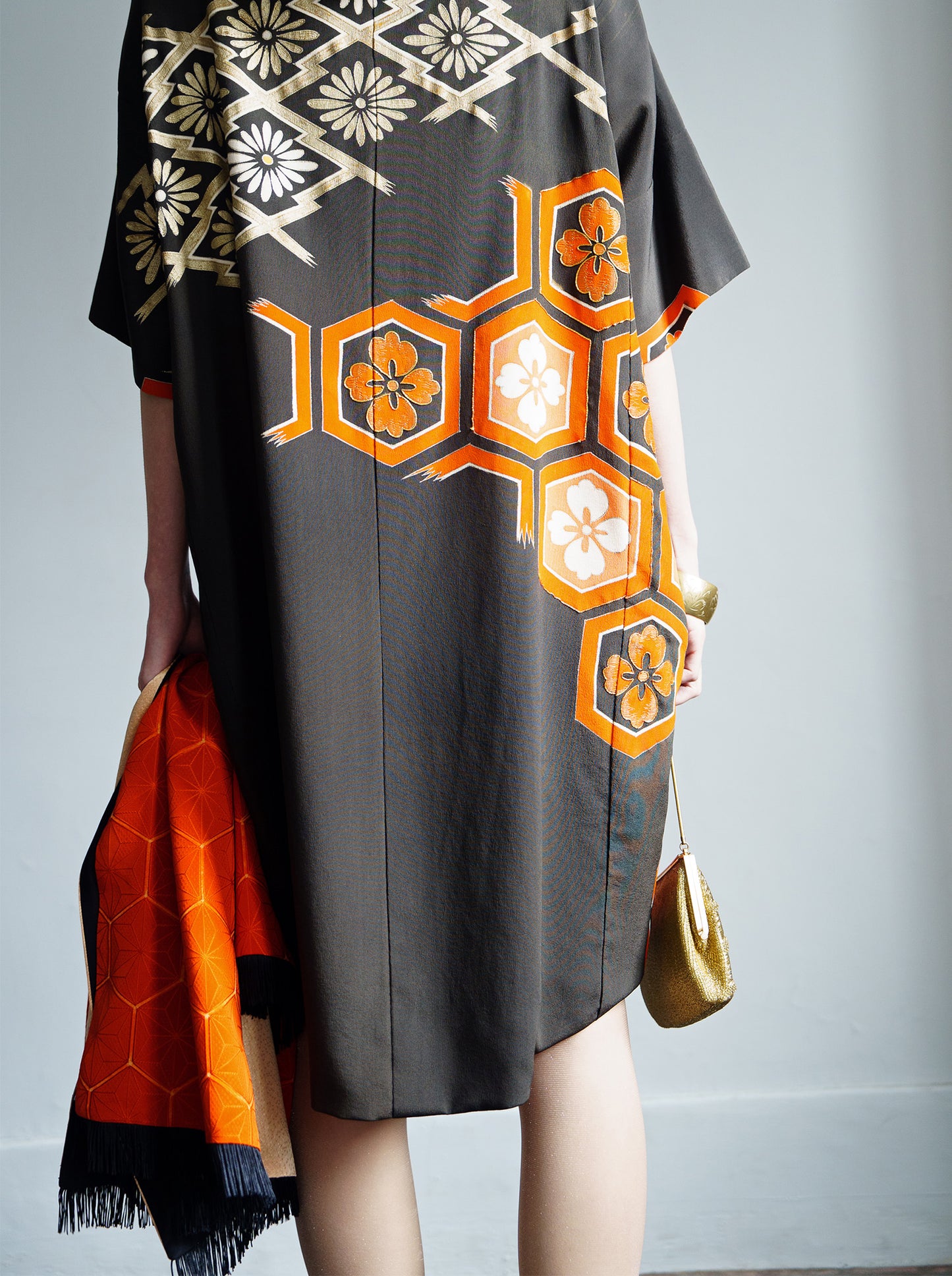 キモノワンピースドレス|亀甲